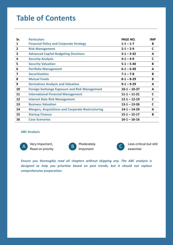 Sample chapter-wise pages